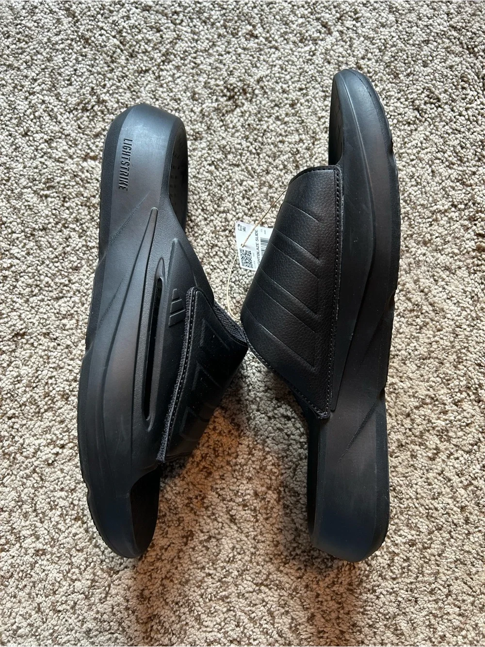 Adidas Lightblaze Men's Black Slide Sandals - Cushioned Comfort size 13